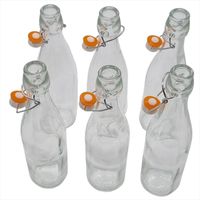 Crafty Cultures Glass Flip Top Bottles With Swing Lid - 500ml - Pack Of 6